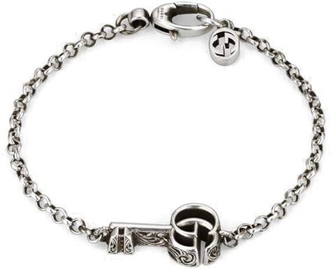 gucci yba325905001017|Gucci Double G key bracelet 6,70 inch YBA632207001017.